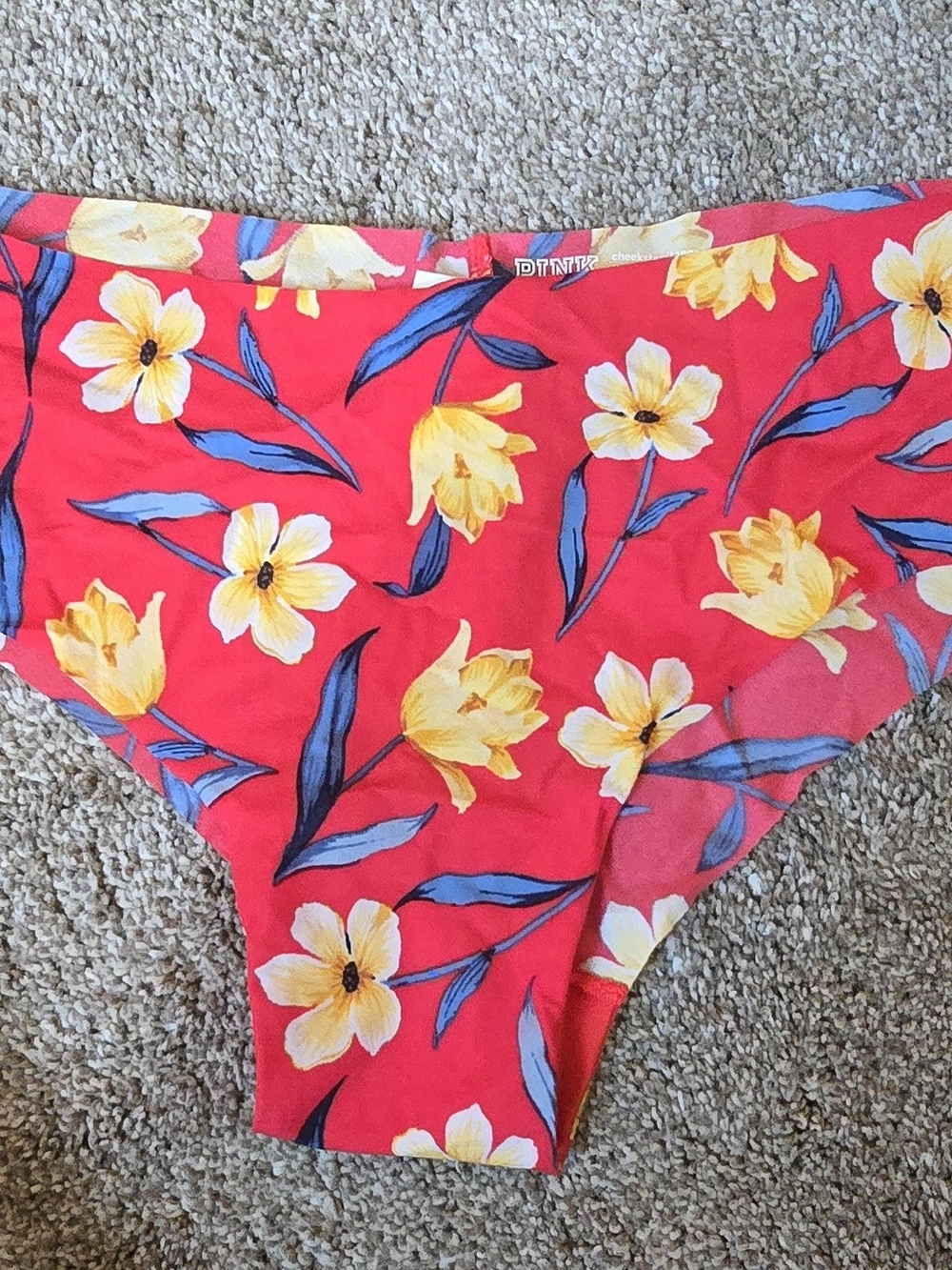 Victoria's Secret Pink Floral Bottoms with Yellow Flowers